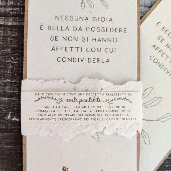 segnaposto segnalibro in carta piantabile ecofattoart